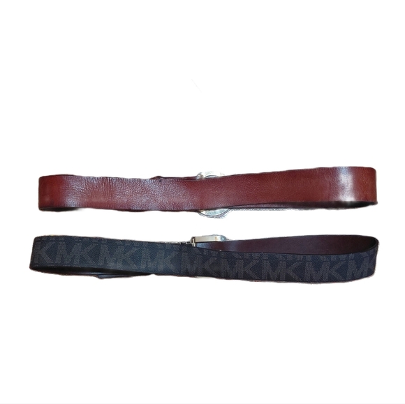 Michael Kors Reversible Logo Belt And Brown Leather Belt Women\'s Medium Set main image 6